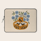 Blue Peonies And Crane Vase Laptop Sleeve Gallery Image 1