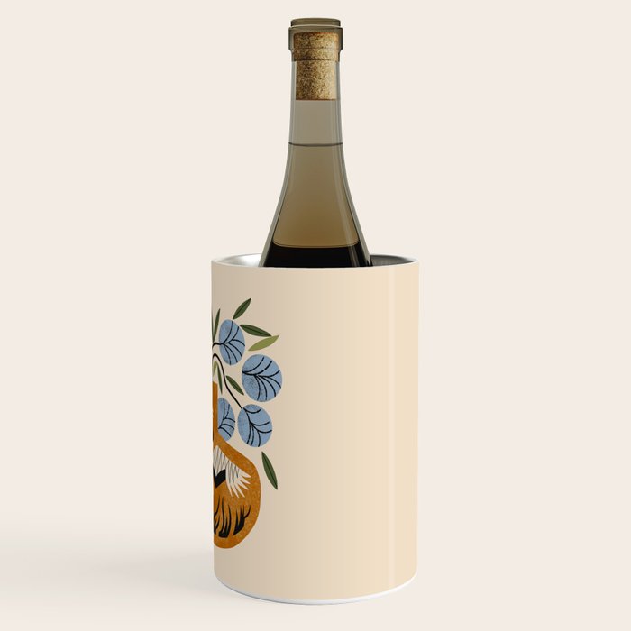 Blue Peonies And Crane Vase Wine Chiller Gallery Image 3