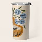 Blue Peonies And Crane Vase Travel Mug Gallery Image 2