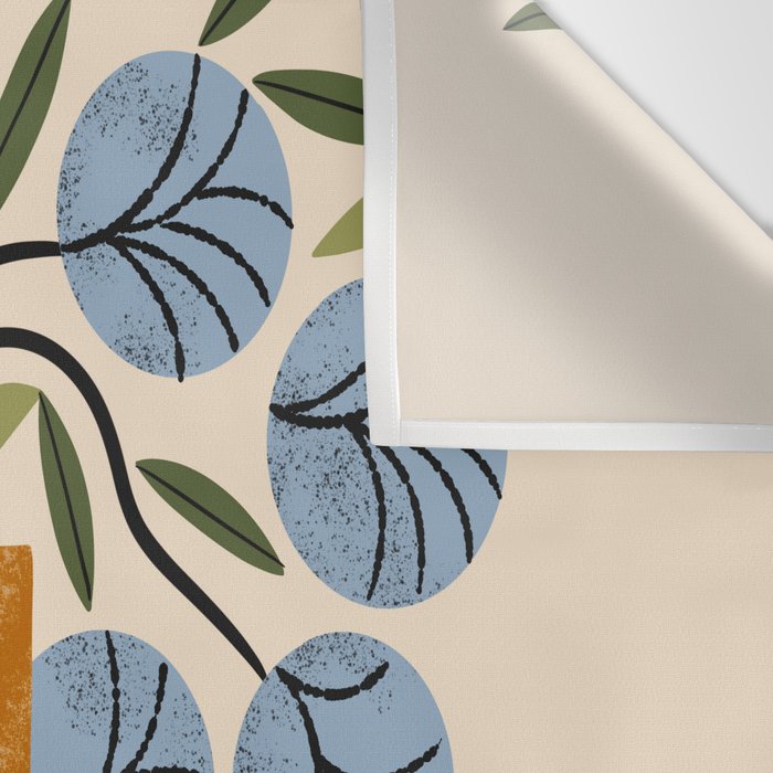 Blue Peonies And Crane Vase Wall Tapestry Gallery Image 3