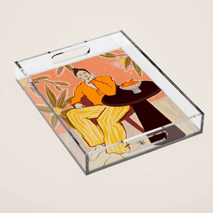 GIRL WITH ORANGES Acrylic Tray Gallery Image 1