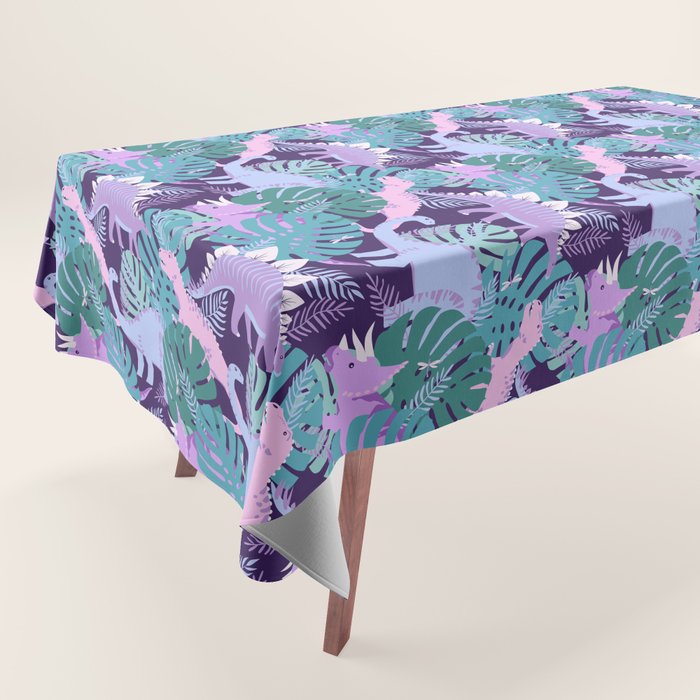 Jungle Dinosaur - Purple Tablecloth