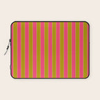 Bold Stripes Vertical Colorful Eclectic Pink and Chartreuse Pattern Laptop Sleeve Gallery Image 1
