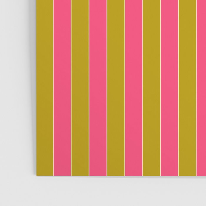 Bold Stripes Vertical Colorful Eclectic Pink and Chartreuse Pattern Poster Gallery Image 3