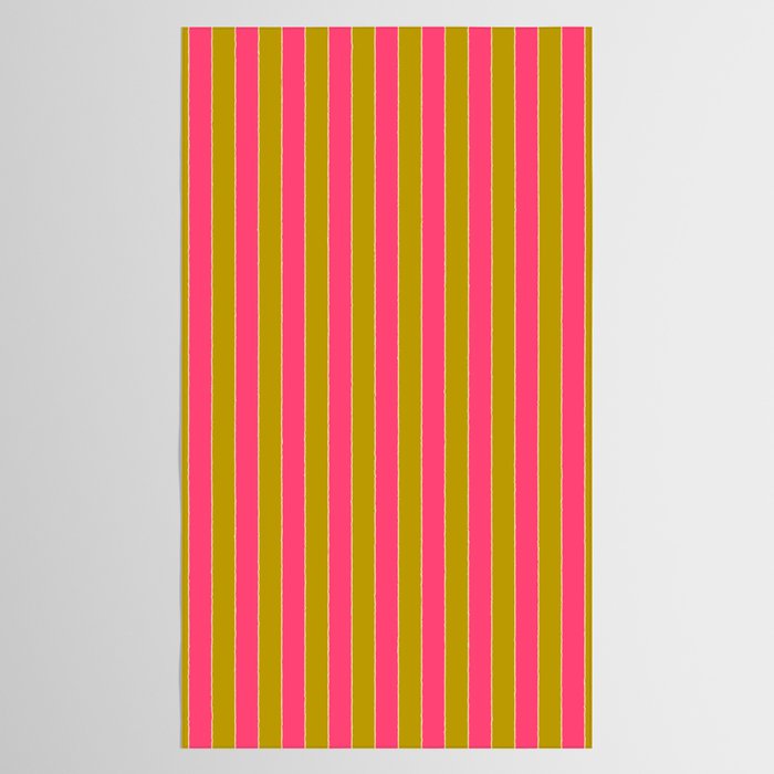 Bold Stripes Vertical Colorful Eclectic Pink and Chartreuse Pattern Tablecloth Gallery Image 2