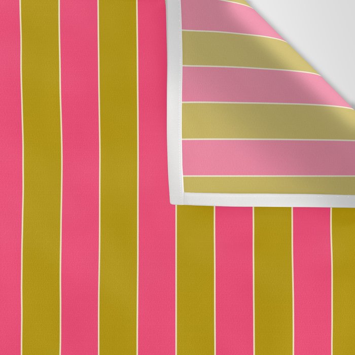 Bold Stripes Vertical Colorful Eclectic Pink and Chartreuse Pattern Wall Tapestry Gallery Image 3