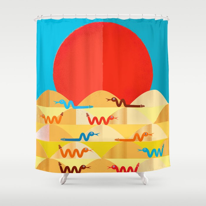 Colorful Snakes On A Desert Shower Curtain Gallery Image 1
