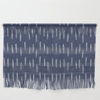 Boho Prints, Raindrops, Indigo Blue, Minimalism, Abstract Art Wall Hanging Gallery Image 1