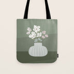 Wildflower bouquet in vase illustration - muted pink, beige and sage green flowers  Tote Bag Gallery Image 1