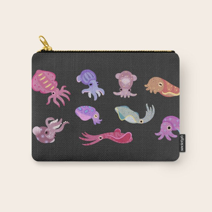 Squids - black Carry All Pouch Gallery Image 1