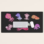 Squids - black Desk Mat Gallery Image 1