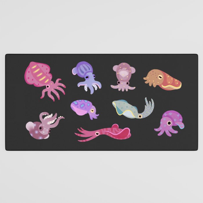Squids - black Desk Mat Gallery Image 3