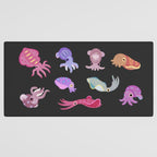 Squids - black Desk Mat Gallery Image 3