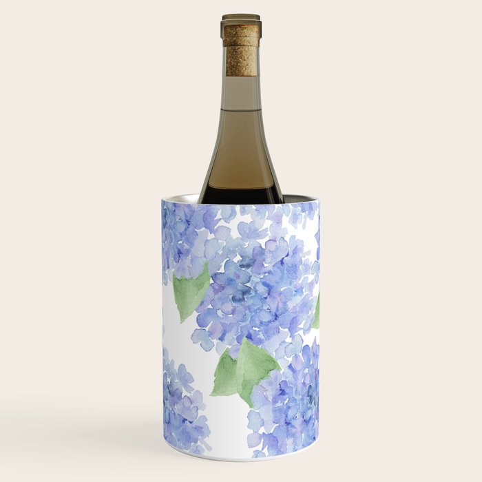 Elegant lavender lilac watercolor hydrangea floral Wine Chiller Gallery Image 1