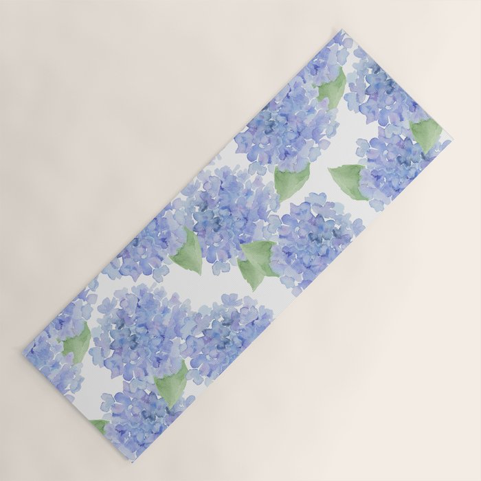 Elegant lavender lilac watercolor hydrangea floral Yoga Mat Gallery Image 1