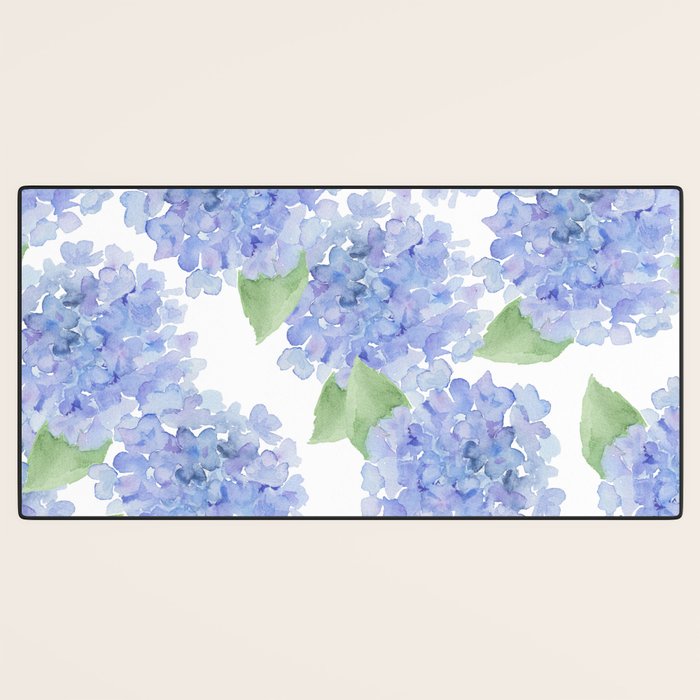 Elegant lavender lilac watercolor hydrangea floral Desk Mat Gallery Image 3