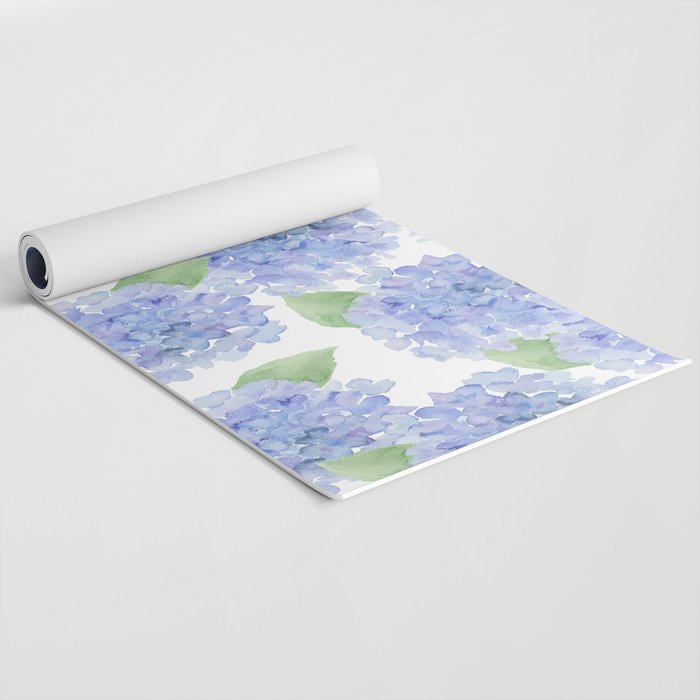 Elegant lavender lilac watercolor hydrangea floral Yoga Mat Gallery Image 2