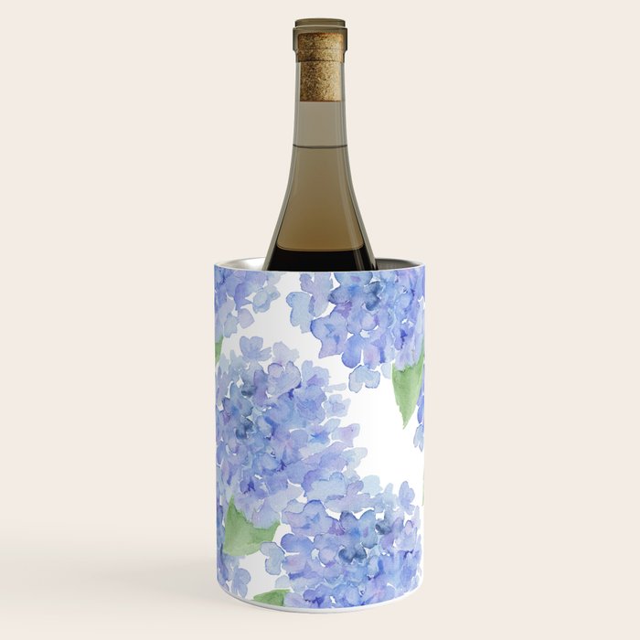 Elegant lavender lilac watercolor hydrangea floral Wine Chiller Gallery Image 2