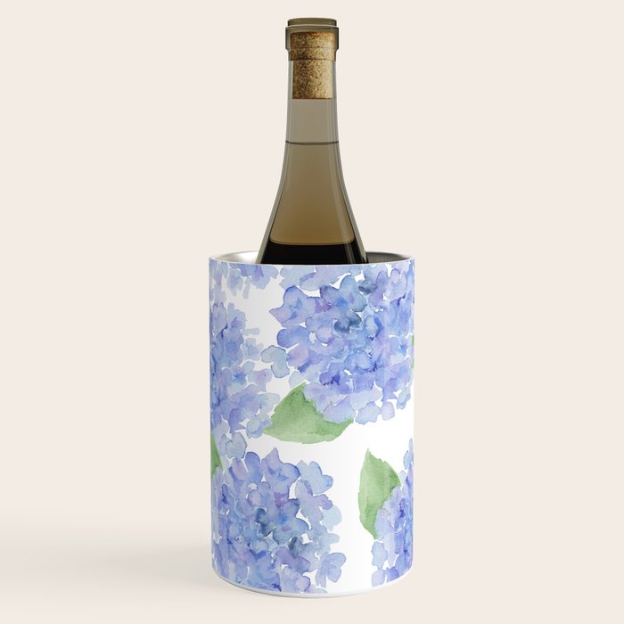 Elegant lavender lilac watercolor hydrangea floral Wine Chiller Gallery Image 3