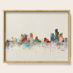 detroit michigan skyline Serving Tray Gallery Image 1