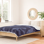 Blue bow pattern with dark background Duvet Cover Gallery Image 2