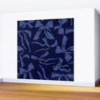 Blue bow pattern with dark background Wall Mural Gallery Image 2