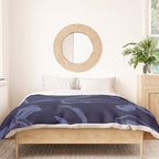 Blue bow pattern with dark background Duvet Cover Gallery Image 3
