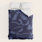 Blue bow pattern with dark background Duvet Cover Gallery Image 6