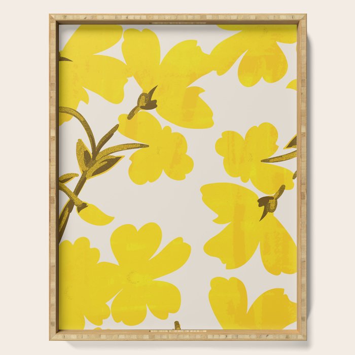 Soft Yellow Flowers Serving Tray Gallery Image 1
