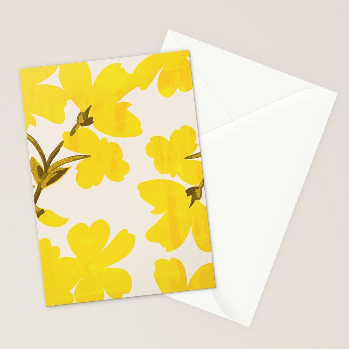 Soft Yellow Flowers Stationery Card Gallery Image 2