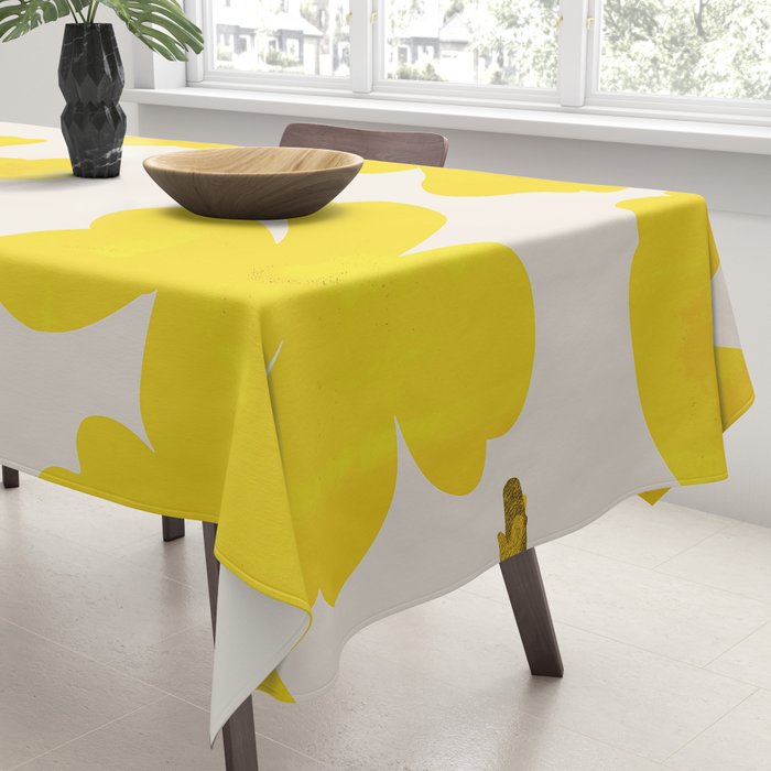 Soft Yellow Flowers Tablecloth Gallery Image 3