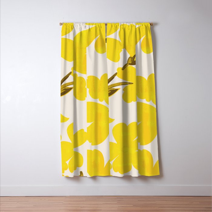 Soft Yellow Flowers Window Curtain Gallery Image 3