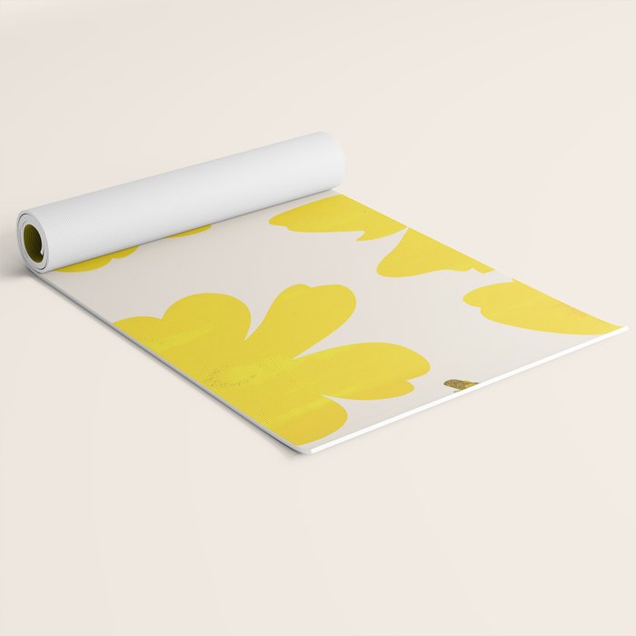 Soft Yellow Flowers Yoga Mat Gallery Image 2