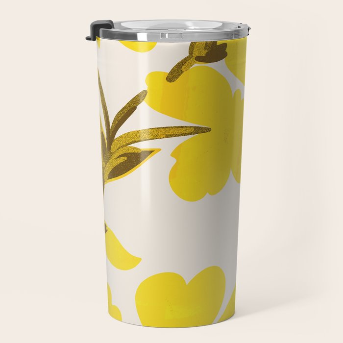 Soft Yellow Flowers Travel Mug Gallery Image 3