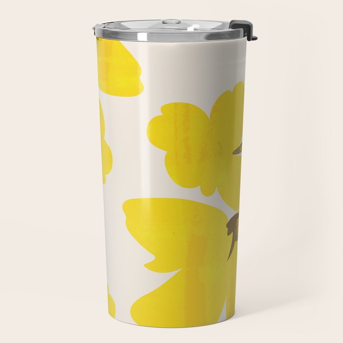Soft Yellow Flowers Travel Mug Gallery Image 2