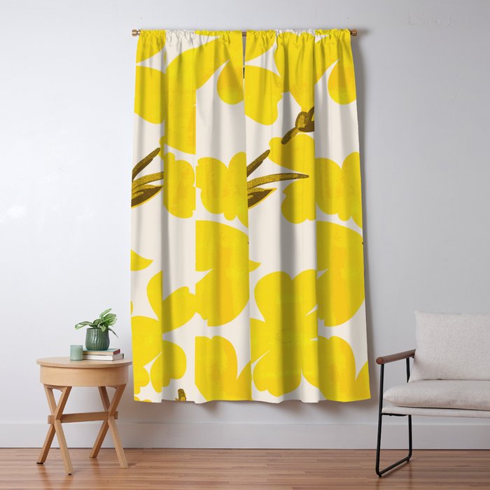 Soft Yellow Flowers Window Curtain Gallery Image 5