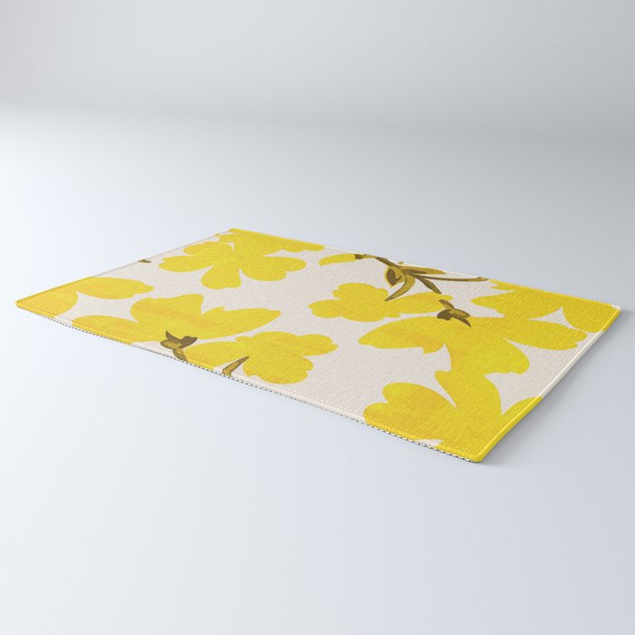 Soft Yellow Flowers Rug Gallery Image 3