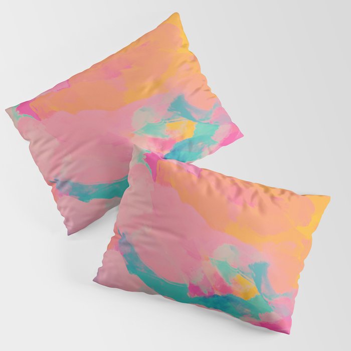 full color abstract sunset Pillow Sham Gallery Image 3