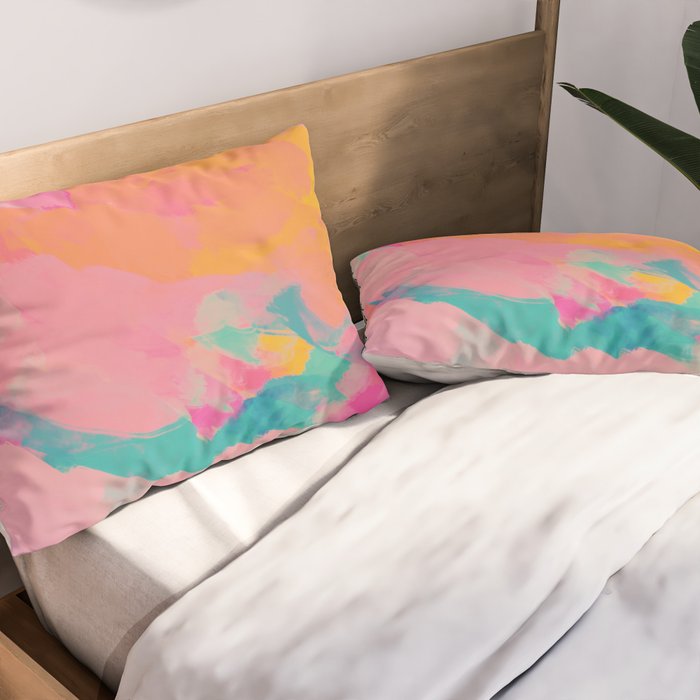 full color abstract sunset Pillow Sham Gallery Image 2