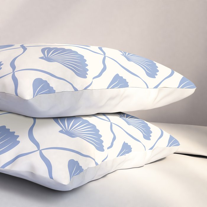 Coastal Ocean Blue Seashells Pillow Sham Gallery Image 3