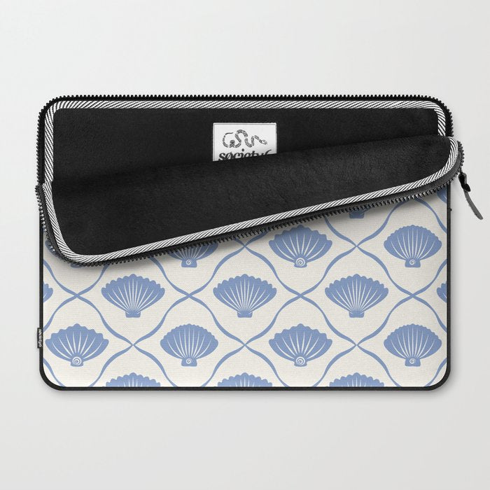 Coastal Ocean Blue Seashells Laptop Sleeve Gallery Image 2