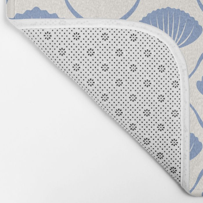 Coastal Ocean Blue Seashells Bath Mat Gallery Image 2