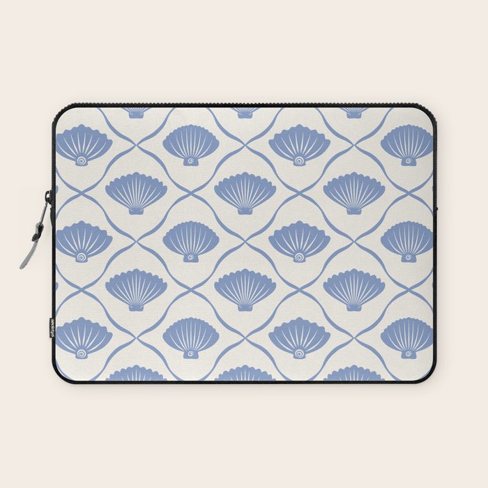 Coastal Ocean Blue Seashells Laptop Sleeve Gallery Image 1