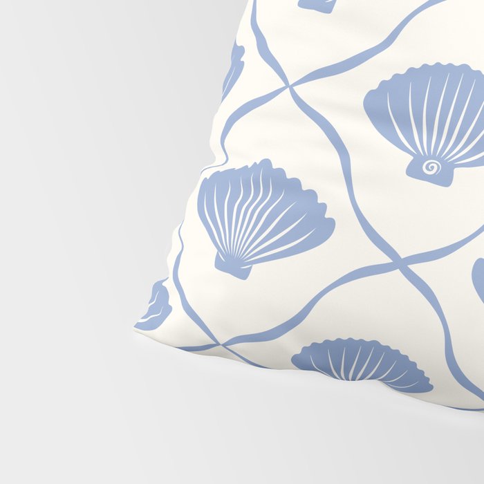 Coastal Ocean Blue Seashells Pillow Sham Gallery Image 4