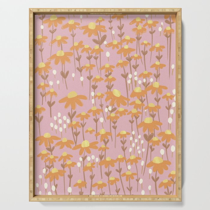 Chamomile Dream Pink Serving Tray Gallery Image 1