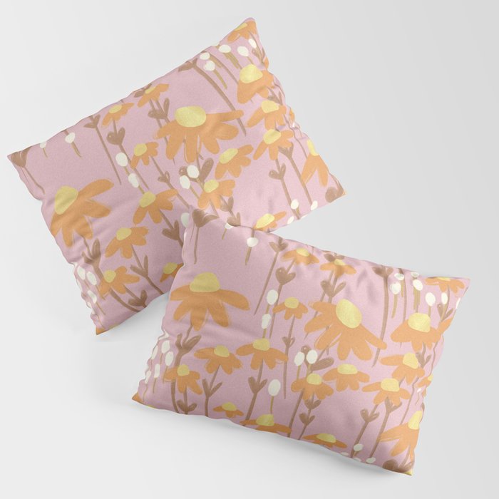 Chamomile Dream Pink Pillow Sham Gallery Image 1