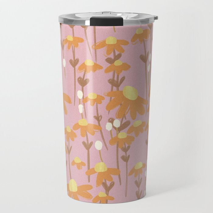 Chamomile Dream Pink Travel Mug Gallery Image 1
