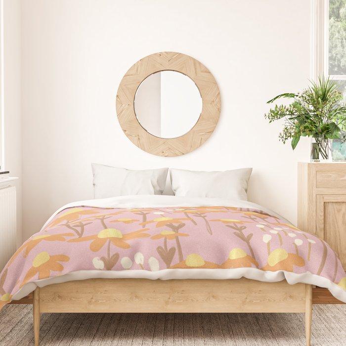 Chamomile Dream Pink Duvet Cover Gallery Image 3