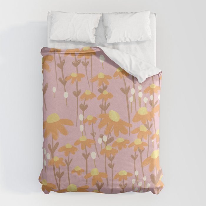 Chamomile Dream Pink Duvet Cover Gallery Image 6