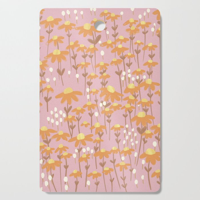 Chamomile Dream Pink Cutting Board Gallery Image 1
